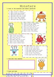 English Worksheet: Monsters