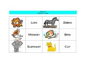 English worksheet: Animals - Memory Game
