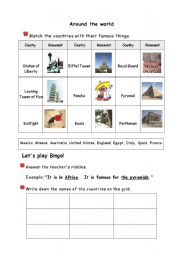 English Worksheet: Around the World