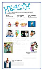 English Worksheet: HEALTH PROBLEMS