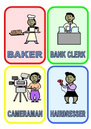 English Worksheet: 20 flash-cards: JOBS & PROFESSIONS (1/3)