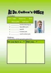 English Worksheet: At Dr. Cullens Office