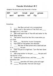 English Worksheet: Recipe Worksheet