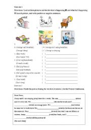 English Worksheet: Present Continuous