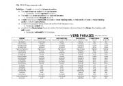 English worksheet: use common verbs notes