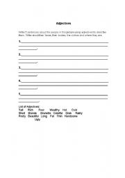 English Worksheet: Adjectives