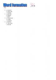 English worksheet: Word formation