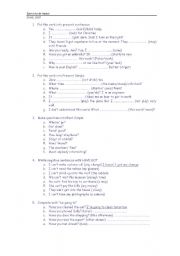 English worksheet: verbs