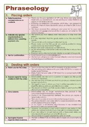 English Worksheet: Business English: Placing Orders (Phraseology) 