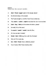 English worksheet: Modal Verbs (Part 4)