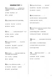 English Worksheet: grammar test