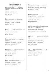 English worksheet: grammar test