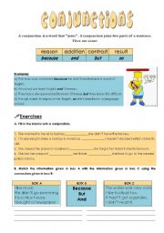 English Worksheet: Conjunctions