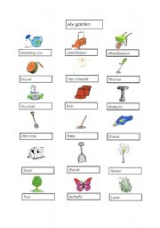 English Worksheet: My garden Vocabulary