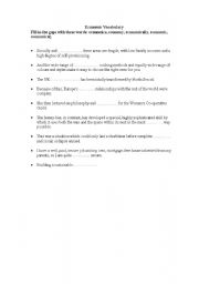 English Worksheet: Economic confusing words