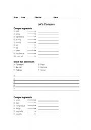 English Worksheet: Comparisons