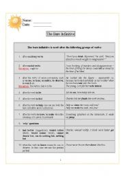 English Worksheet: The Bare Infinitive