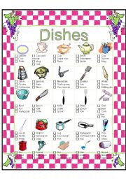 Dishes- multiple choice