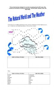 English worksheet: The natural world and the weather