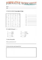 English worksheet: Food