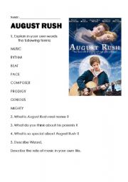 English Worksheet: aUGUST rUSH