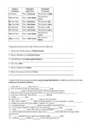 English worksheet: Possessives