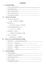 English worksheet: Test for little ones