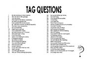 English Worksheet: tag questions