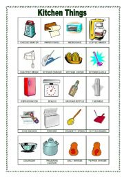 English Worksheet: kitchen Things 2 (10.07.09)