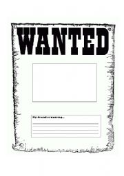 English Worksheet: Wanted