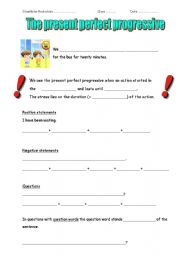 English worksheet: Present Perfect Progressive