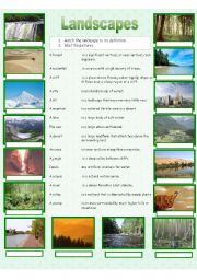 English Worksheet: Landscapes