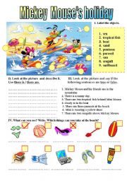 English Worksheet: MICKEY MOUSES HOLIDAYS