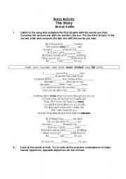 English Worksheet: Song Activity The Story Brandi Carlile