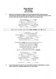 English worksheet: Song Activity The Story Brandi Carlile