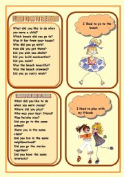 English Worksheet: WHAT DID YOU LIKE TO DO IN YOUR CHILDHOOD