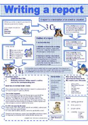 English Worksheet: Writing a report