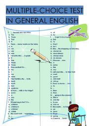 a multiple-choice test in general English part one (BRAND NEW VERSION)