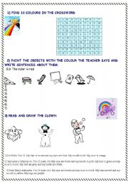 English Worksheet: COLOURS