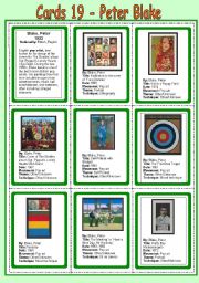 English Worksheet: Cards 19 - Blake, Peter -  (POP ART)
