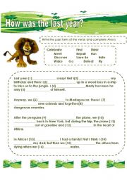English Worksheet: Past simple with Alex the lion