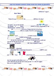 Summer Greetings-PRESENT PERFECT TENSE