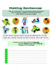 English Worksheet: PRESENT, PAST and FUTURE