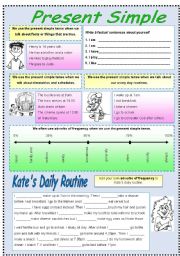 English Worksheet: Present Simple (Henry and friends Pt 3)  Colour + PRINTER FRIENDLY  B&W