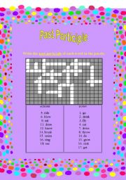 English worksheet: Past Participle Crossword