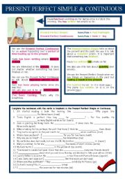 English Worksheet: Present Perfect Simple x Present Perfect Continuous