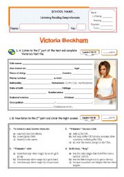 English Worksheet: Victoria Beckham and The Spicd Girls Comeback Concert Tour  -  Listening + Reading Test/Worksheet for Intermediate Students