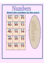 English worksheet: Numbers