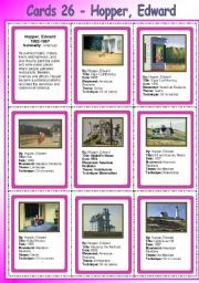 English Worksheet: Cards 26 - Hopper, Edward (American Realisms)