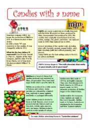English Worksheet: Candies with a name